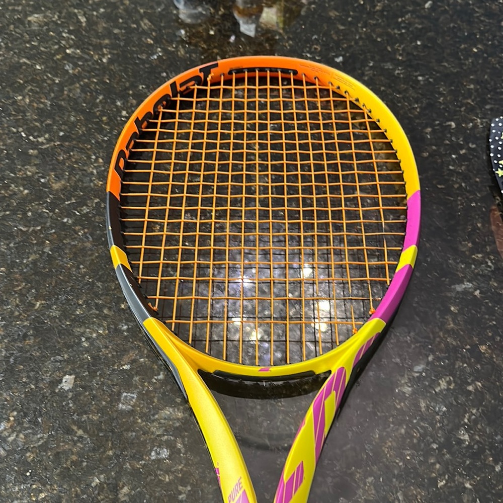 Brand new Babolat Pure Aero Rafa new strings 56 Tension size 3